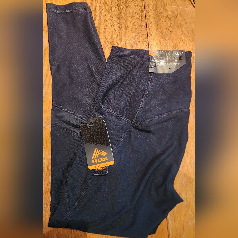 RBX Womans Athletic Leggings With Mesh Design Size M